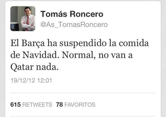 Tuit de Tomás Roncero