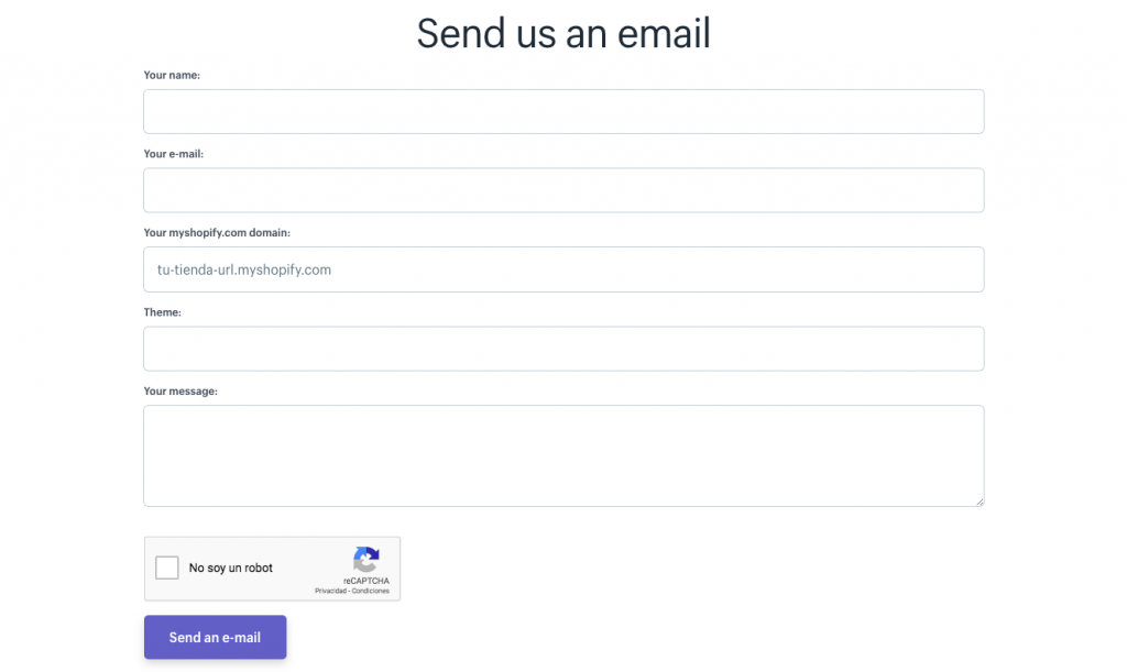 example email privacy shopify