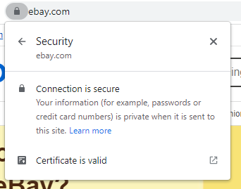 seguridad del sitio de ebay
